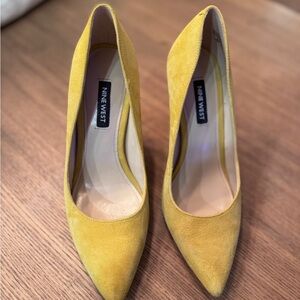 Nine West Mustard Suede Heels